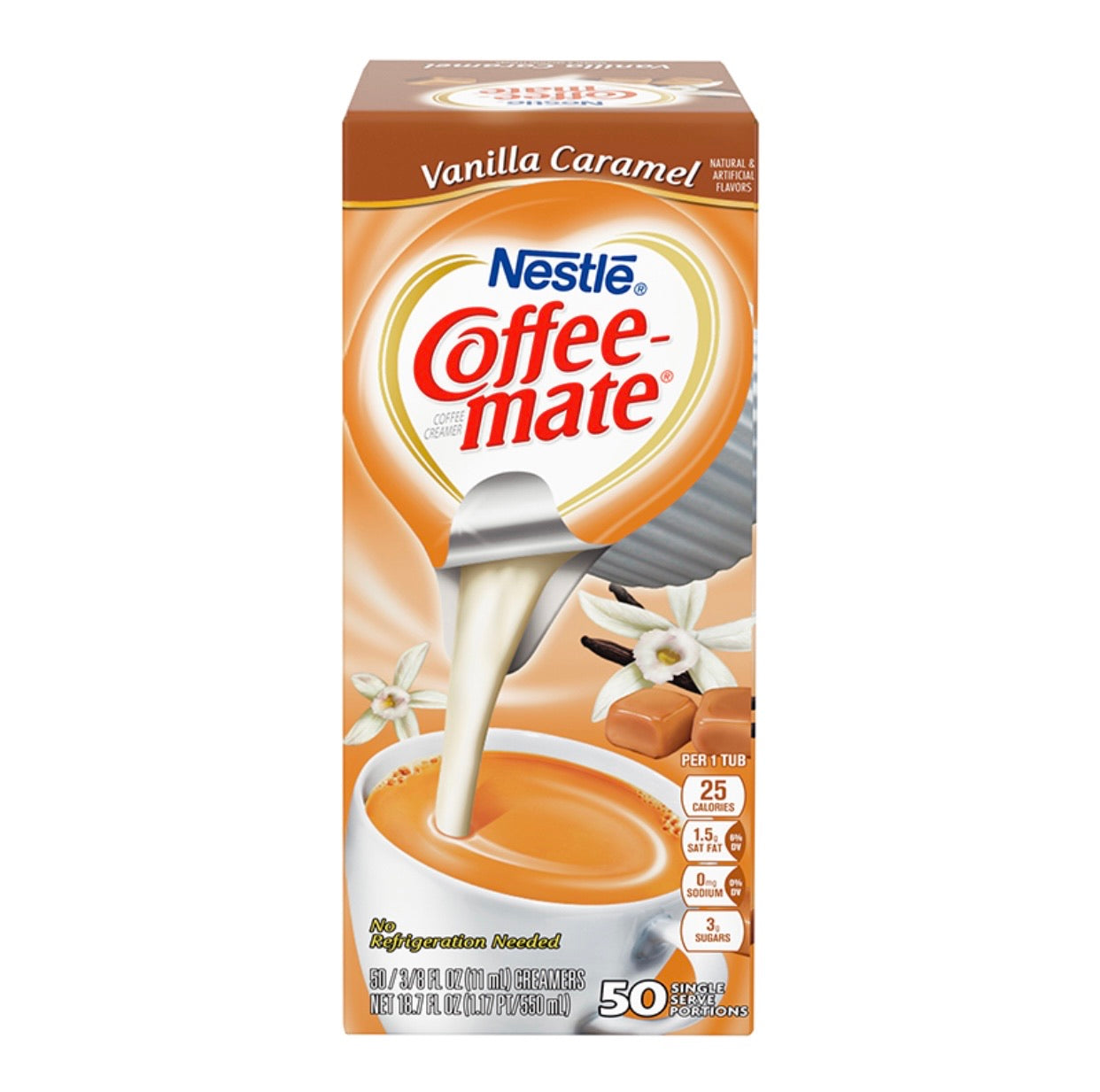 Coffee Mate Vanilla Caramel Liquid Creamer Singles 50 Piece (550ml)