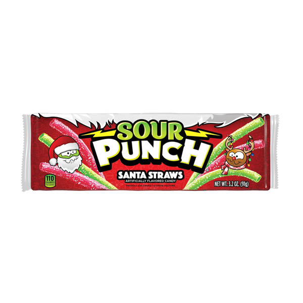 Sour Punch Santa Straws (91g) [Christmas]