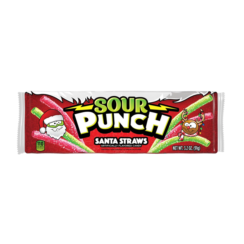 Sour Punch Santa Straws (91g) [Christmas]