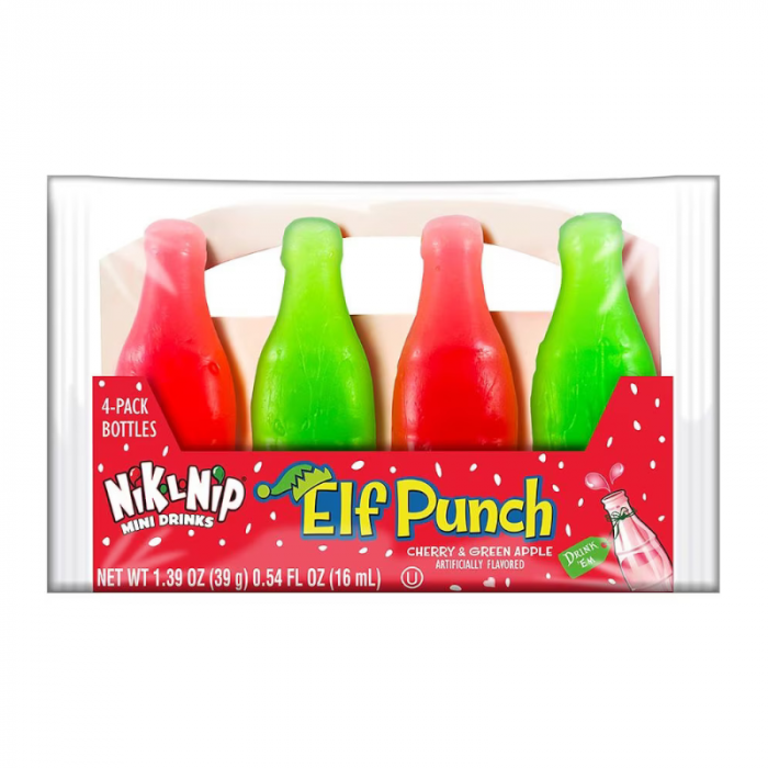 Nik-L-Nip Elf Punch Wax Bottles- 4 Pack (39g)