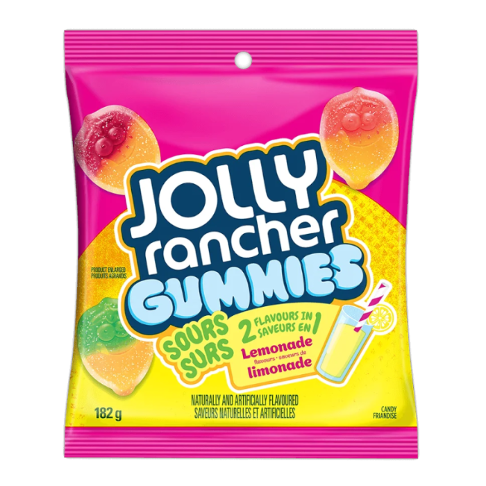 Jolly Rancher Gummies Sours Lemonade 2 Flavours In 1 (182g)