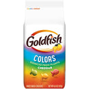 Goldfish Colors snack crackers packaging with rainbow design on a white background
