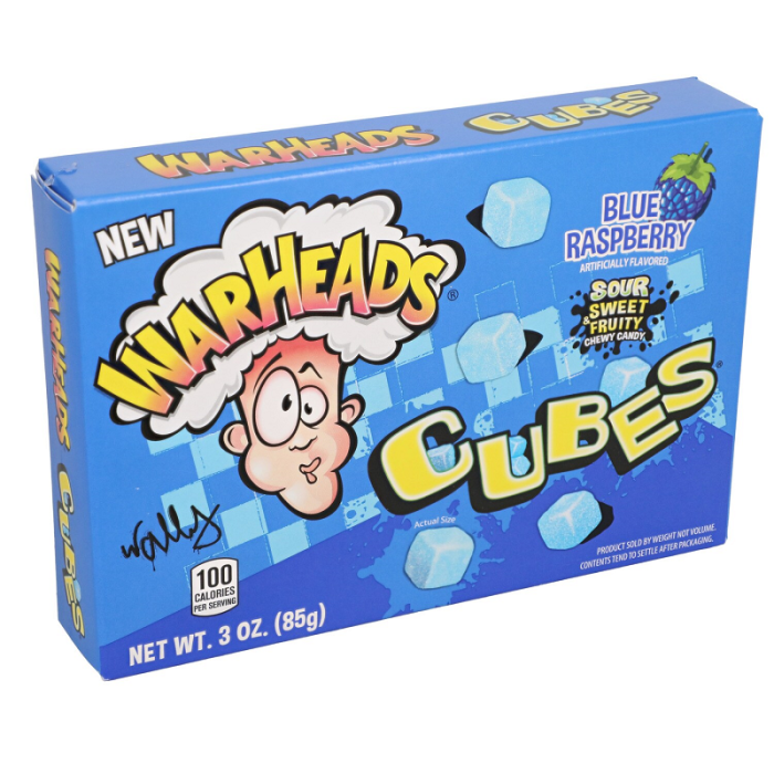 Warheads Blue Raspberry Cubes Theatre Box (85g)