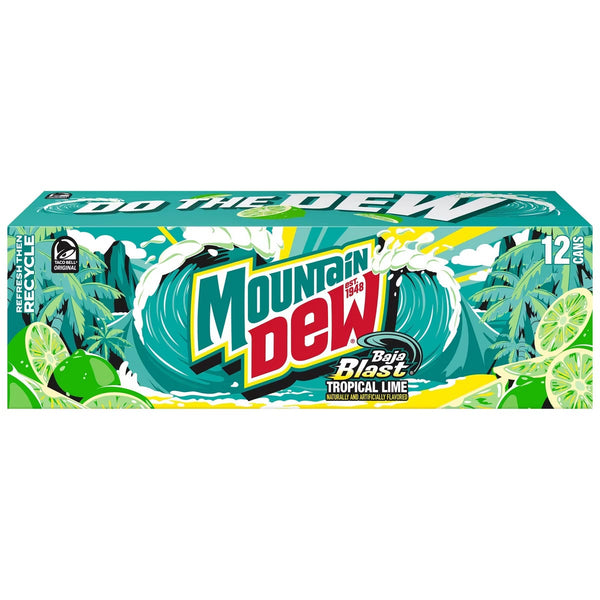 Mountain Dew Baja blast 12 pack case