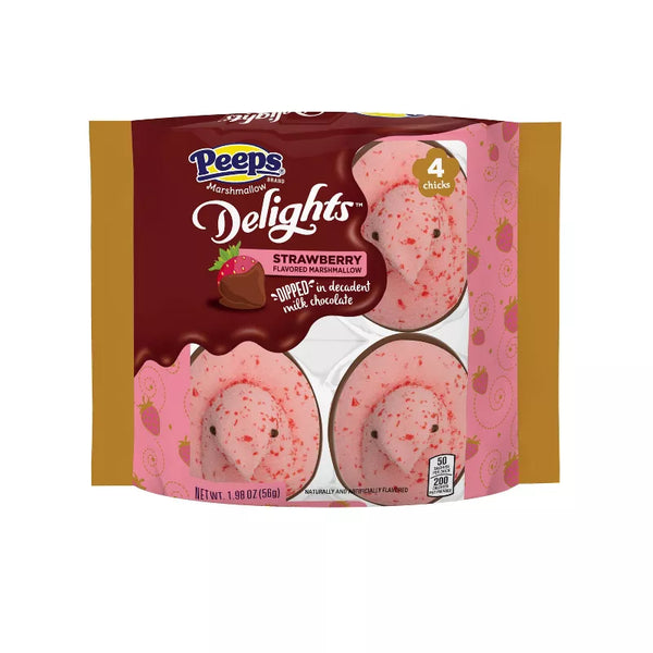 Peeps Delights Milk Chocolate Dipped Strawberry- 4 Pack (56g)