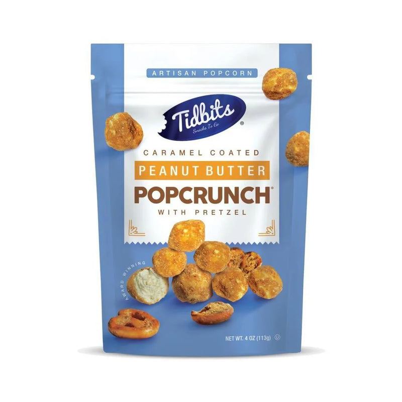 Tidbits Caramel Coated Peanut Butter Popcrunch with Pretzel (113g)