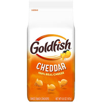 Goldfish Cheddar crackers packaging on a white background