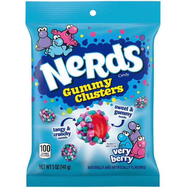 Nerds very berry gummy clusters peg bag 141g