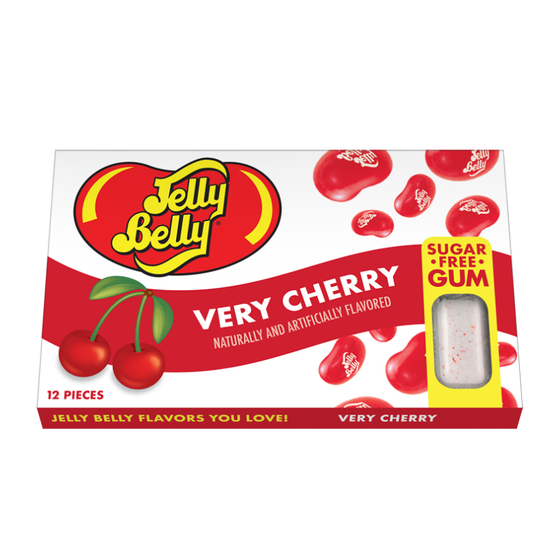 Jelly Belly Very Cherry Sugar Free Gum - 12 Piece