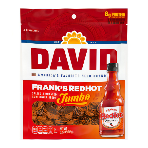 David's Jumbo Sunflower Seeds Frank's Red Hot (149g)