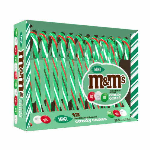 M&m’s Mint Chocolate Flavoured Candy Canes- 12 Pack (150g)