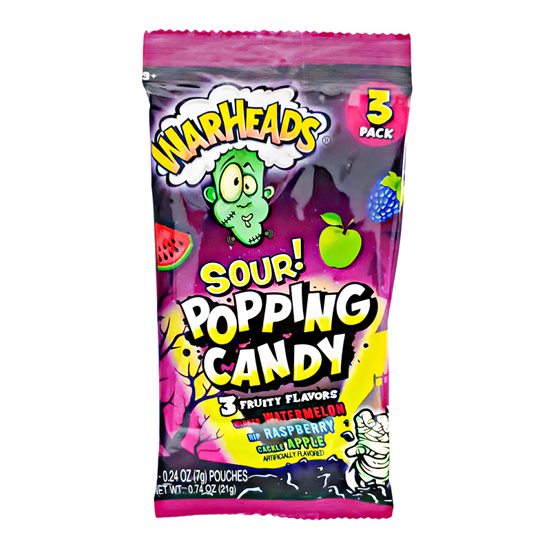 Warheads Sour Popping Candy- 3Pack (21g) [Halloween]