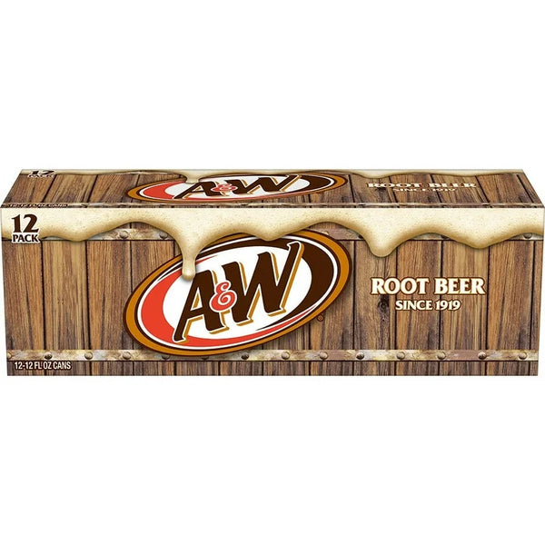 A&W root beer 12 pack case