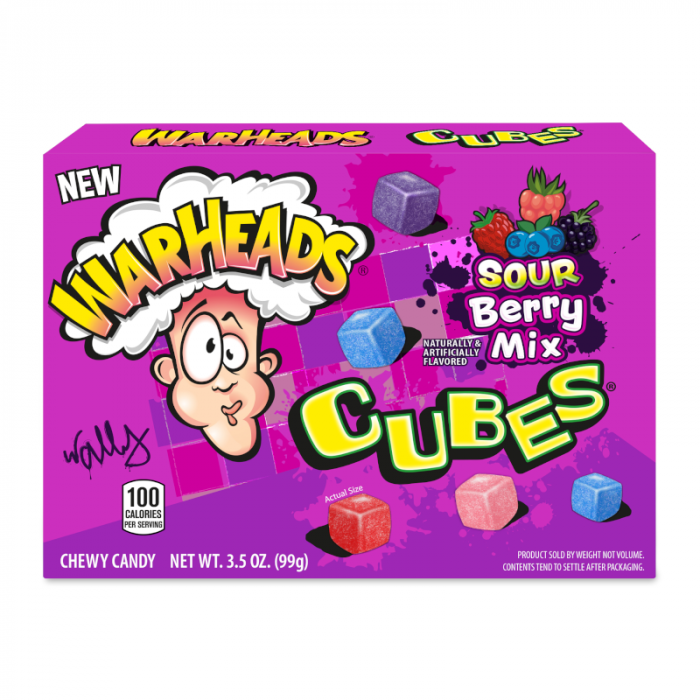 Warheads cubes sour berry mix theatre box 99g