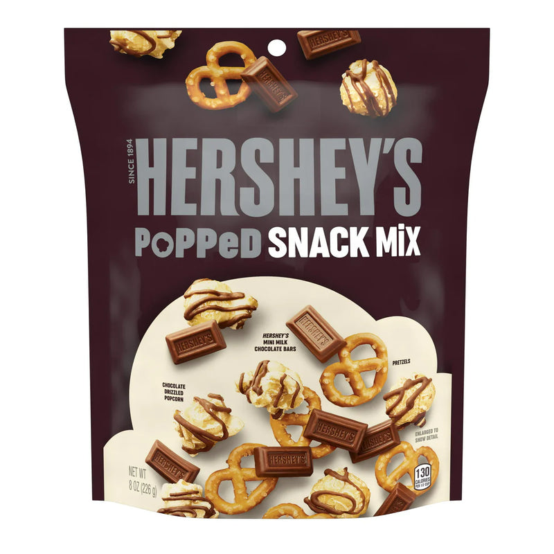 Hersheys popped snack mix 226g