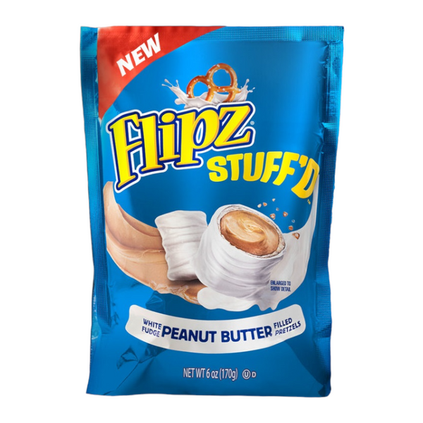 flipz stuffd white fudge peanut butter filled pretzels 170g
