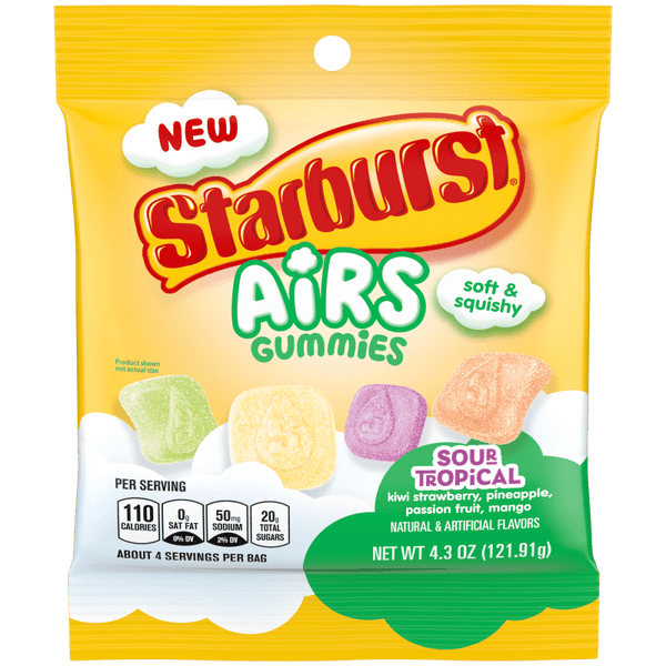 Starburst airs gummies sour tropical 121.91g