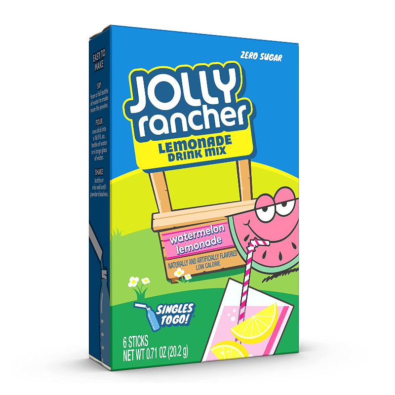 Jolly Rancher Singles To Go Lemonade Drink Mix - Watermelon Lemonade (20.2g)