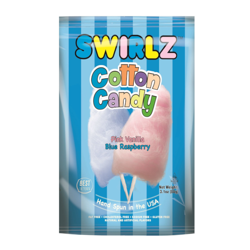 Swirlz Pink Vanilla/ Blue Raspberry Cotton Candy (88g)