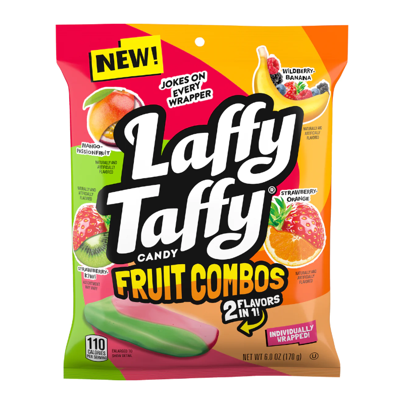 Laffy Taffy Fruit Combos Peg Bag (170g)