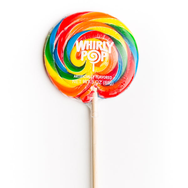 whirly pop rainbow coloured lollipop 85g