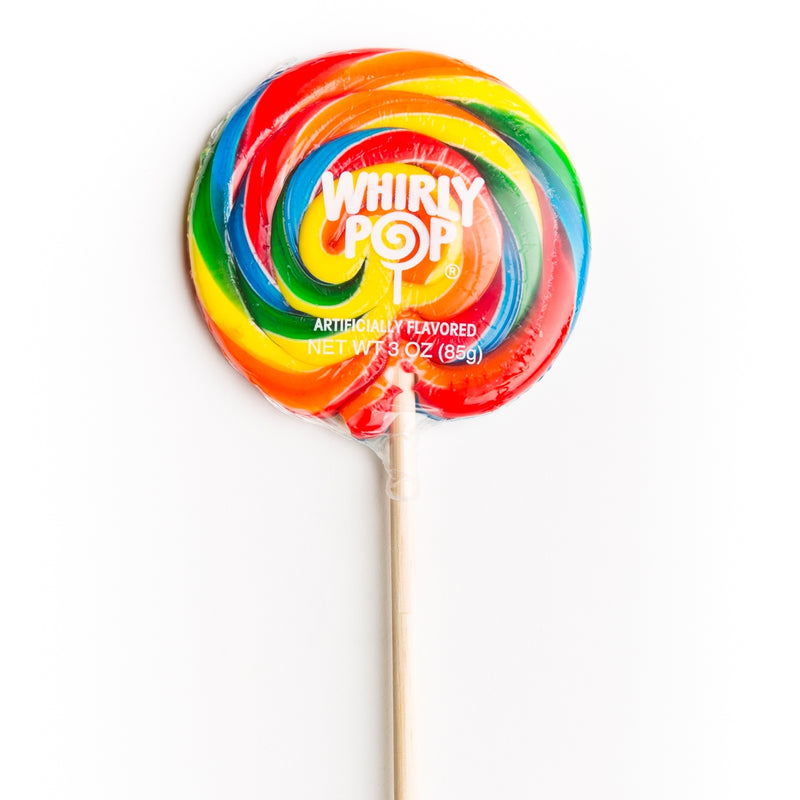 whirly pop rainbow coloured lollipop 85g