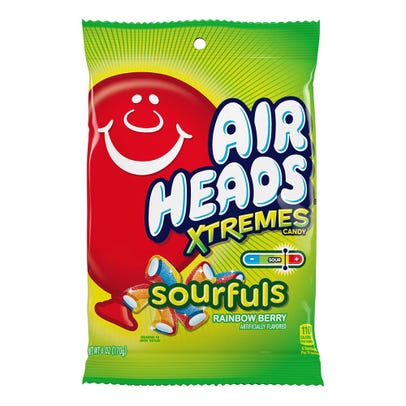 airheads xtremes sourfuls rainbow berry peg bag 170g