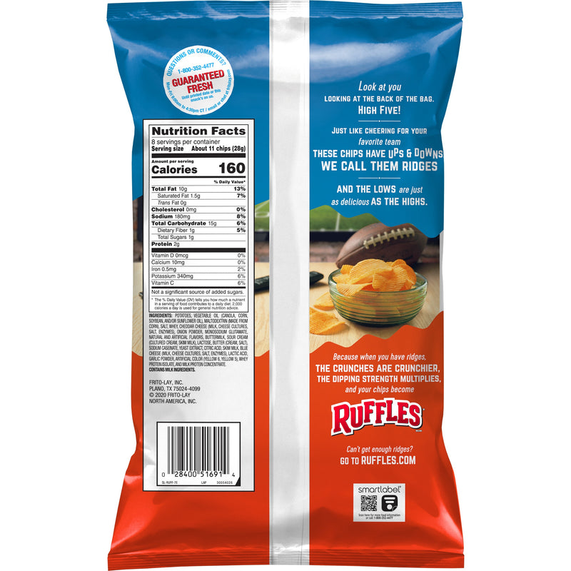 Ruffles Potato Chips Cheddar & Sour Cream (184.2g)