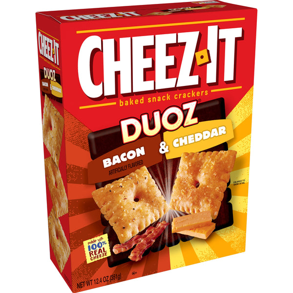 Cheez It Duoz Bacon And Cheddar Baked Crackers 351g