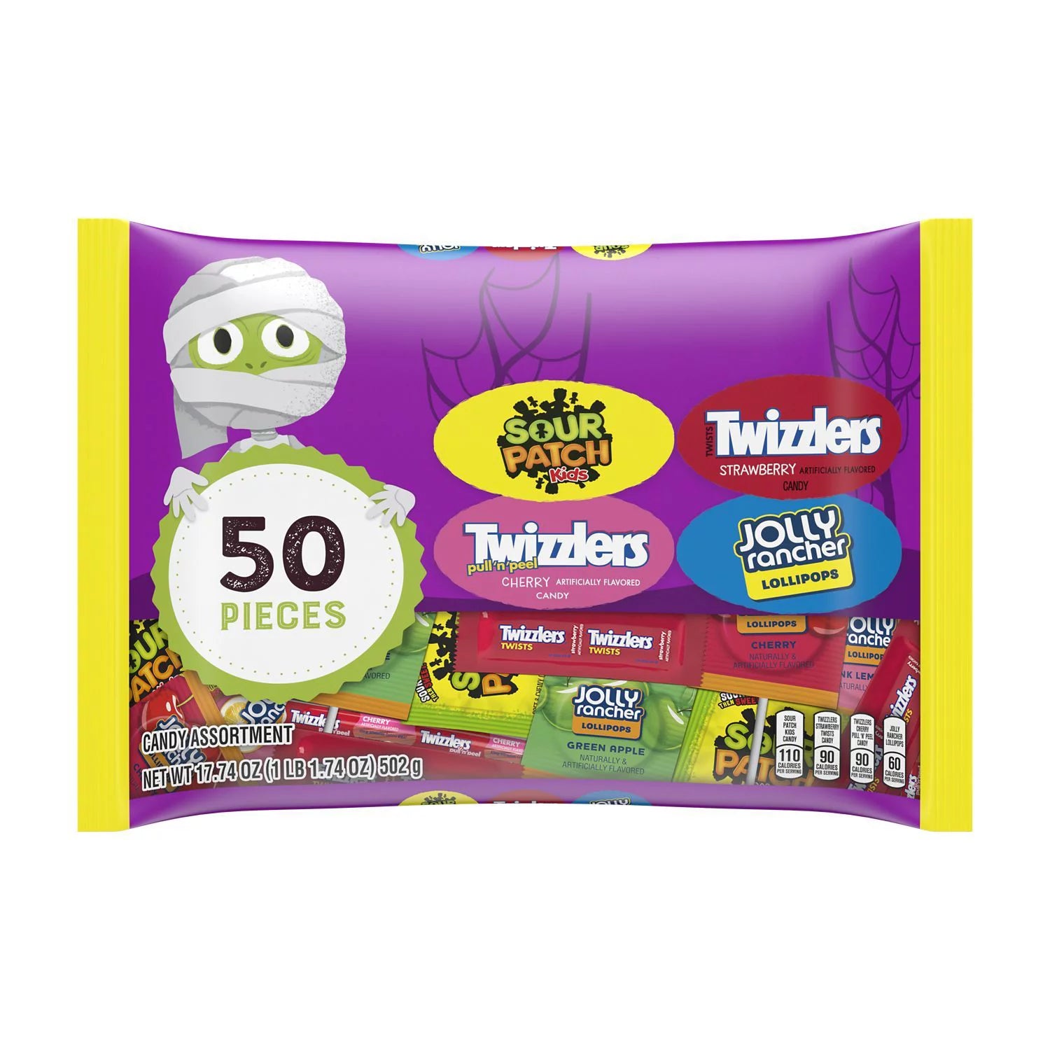 Sour Patch Kids, Twizzlers and Jolly Rancher Assortment- 50 Pieces (50