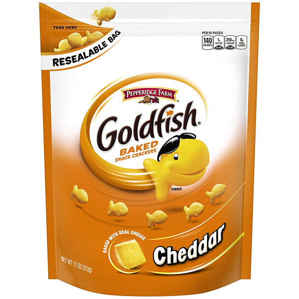 pepperidge farm goldfish cheddar resealable bag 312g