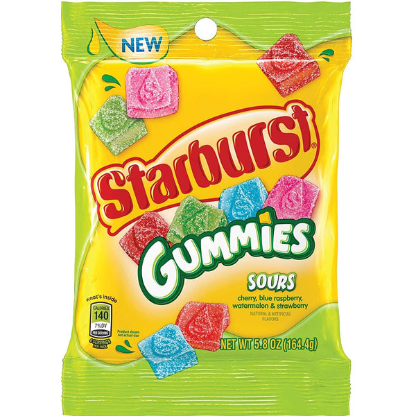 starburst gummies sours peg bag 164g