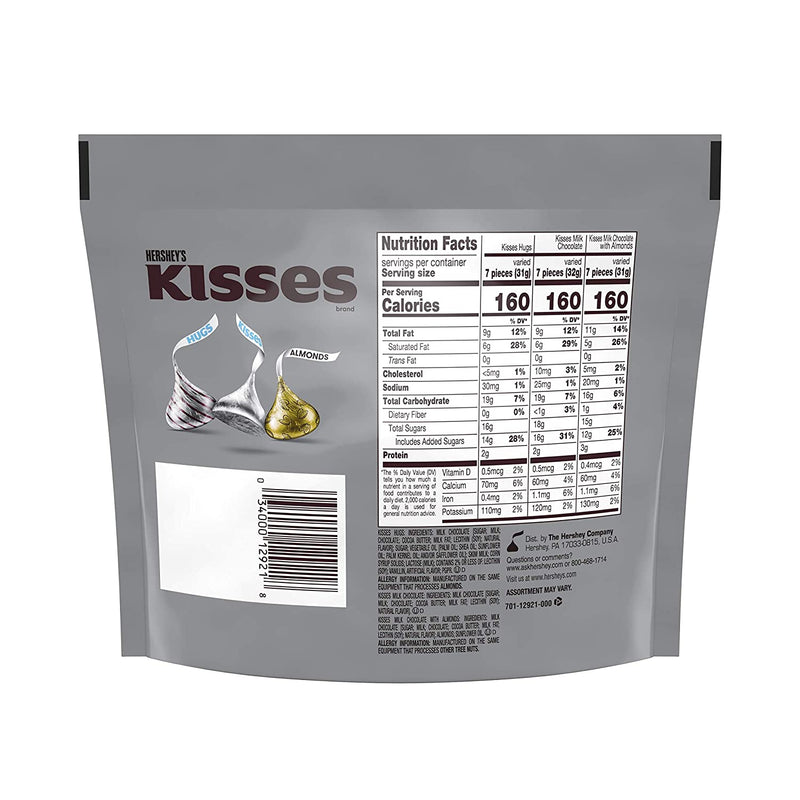 Hershey Kisses Assortment- Milk, White and Almond (283g)