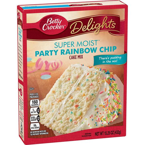 Betty Crocker Delights Super Moist Party Rainbow Chip Cake Mix 432g