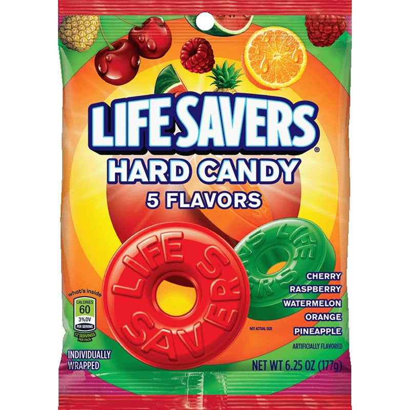 Lifesavers Hard Candy 5 Flavours Peg Bag 177g