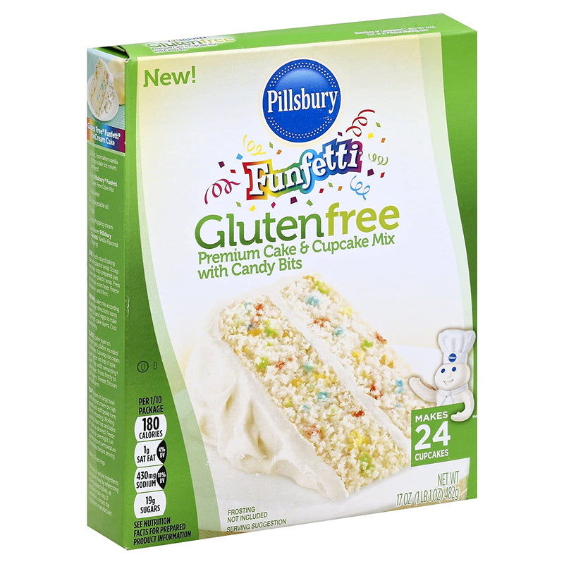 pillsbury funfetti gluten free cake and cupcake mix 482g