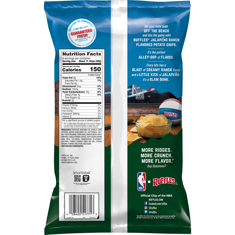 Ruffles Jalapeno Ranch Potato Chips (184g)