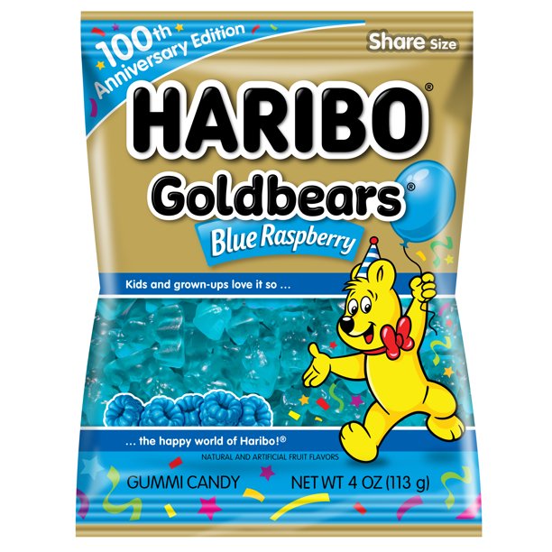 Haribo Blue Raspberry Gummy Bears (113g)