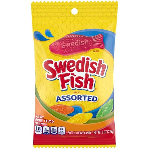 swedish fish assorted peg bag 226g
