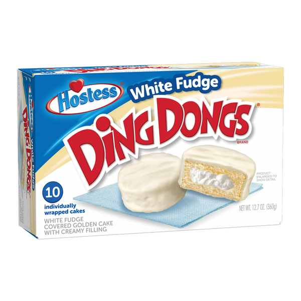 Hostess White Fudge Ding Dongs 10 Pack Box 360g