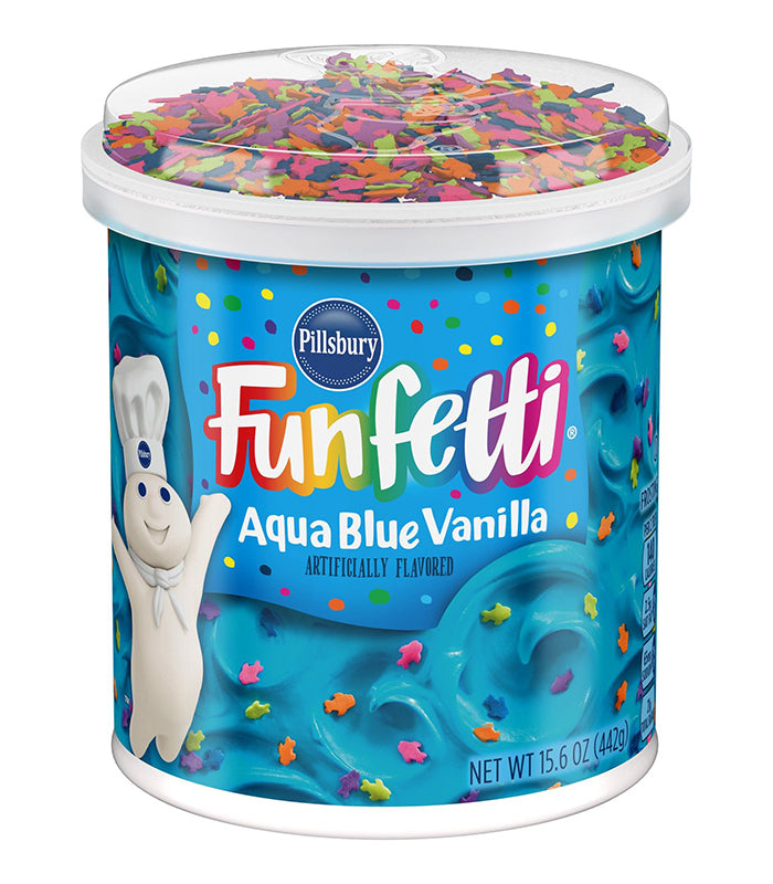 pillsbury funfetti aqua blue vanilla frosting 442g