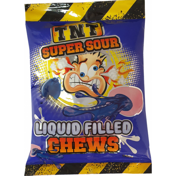 TNT Super Sour Liquid Filled Chews (150g)