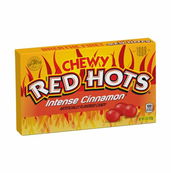chewy red hots intense cinnamon theatre box 141g