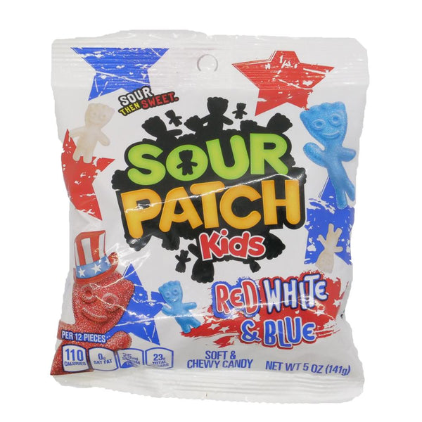 sour patch kids red white and blue peg bag 141g