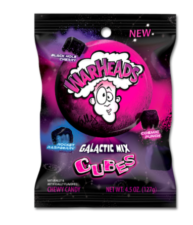 warheads galactic mix cubes peg bag 127g