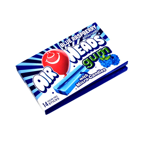 airheads blue raspberry gum with micro candies 14 sticks