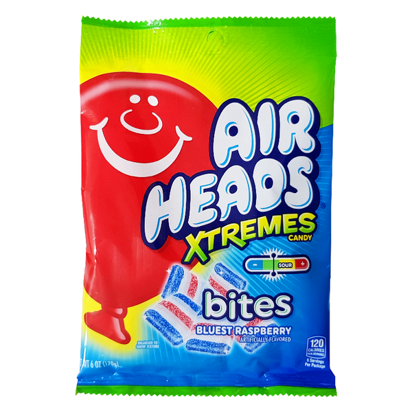 airheads xtremes bites blue raspberry peg bag 170g