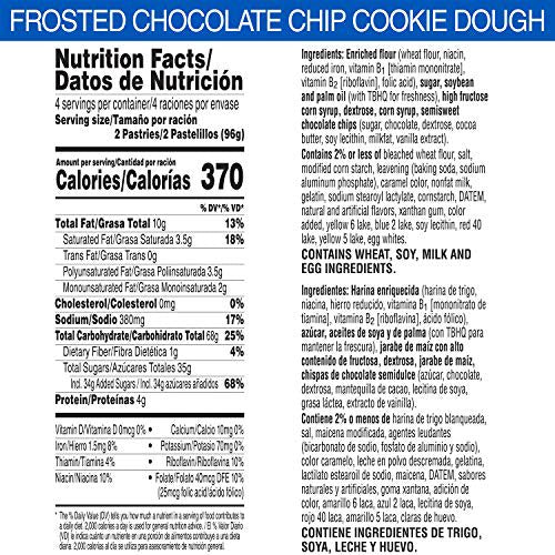 Pop Tarts Frosted Chocolate Chip Cookie Dough- 8 Pack (384g)