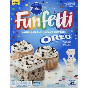 pillsbury funfetti vanilla cake mix with oreo cookie (432g)