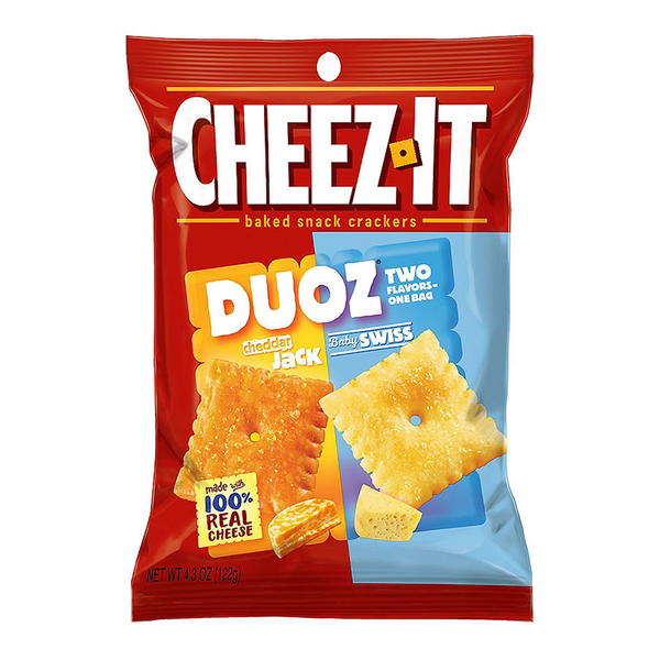Cheez It Duoz Cheddar Jack And Baby Swiss Baked Crackers 121g